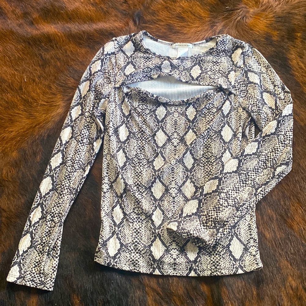 Snakeskin Long-sleeve Shirt- Size L